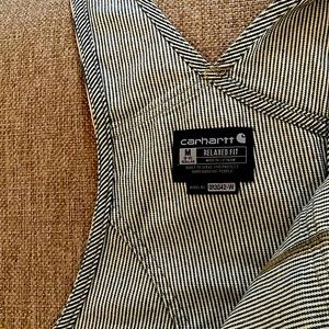 Striped women’s Carhartt bib overalls